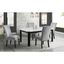 Celine White Marble Dining Set with Gray Velvet Chairs