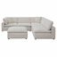 Haven Beige Linen 6PC Track Arm Sectional Sofa with Pillow Back