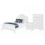 Jenna White Full 3-Piece Kids Bedroom Set with Faux Leather Headboard