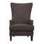 Elegant Long Back Chocolate Brown Accent Chair with Studded Trim