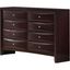 Mahogany Brown Double Dresser with Dovetail Drawers