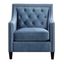 Marine Blue Velvet Accent Chair with Manufactured Wood Frame