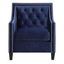 Teagan 35" Blue Polyester Accent Chair with Nailhead Trim