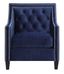 Teagan 35" Blue Polyester Accent Chair with Nailhead Trim