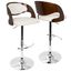 Cherry and White Faux Leather Adjustable Swivel Barstool