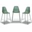 Pistachio Green Polypropylene Counter Stools with Metal Legs, Set of 3