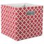 Rust Red Lattice Fabric Cube Storage Bin 13"