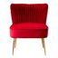 Luxurious Red Velvet 26" Mid-Century Modern Accent Chair