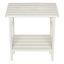 Eggshell White Cedar Wood Rectangular Side Table with Shelf