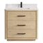 Porto 36" Natural Oak Single Vanity with White Quartz Top