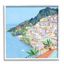 Positano Coastal Cityscape Canvas Print with White Frame, 17x17