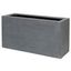 Elegant Fiberstone Rectangular Planter, 16"x32"x12", Glossy Grey