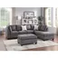 Gray Microfiber 3-Piece Sectional Sofa Set with Ottoman