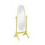 Elegant Full-Length Oval Freestanding Mirror in Vibrant Yellow