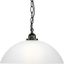 Matte Black Glass Dome Pendant Light with Nickel Accents