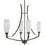 Antique Bronze 4-Light Linear Chandelier with Tulip Shades