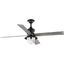 Gillen 56" Matte Black 4-Blade Ceiling Fan with LED Light