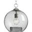 Malbec Brushed Nickel 14" Globe Pendant with Clear Textured Glass