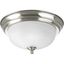 Brushed Nickel 16'' Glass Bowl Flush Mount Ceiling Light