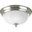 Brushed Nickel 16" Dome Glass Flush Mount Ceiling Light