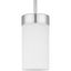 Polished Chrome Mini Pendant with Etched Glass Shade