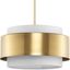 Silva Brushed Bronze 16" Drum Pendant Light with Glass Shade