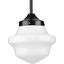 Matte Black and White Glass Farmhouse Mini Pendant Light