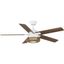 Satin White 52-Inch Ceiling Fan with Wicker Shade and LED Light