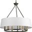 Elegant Antique Bronze 6-Light Chandelier with Summer Linen Shade