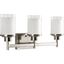 Brushed Nickel 3-Light Cylinder Bath Vanity Fixture