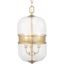 Cayce Vintage Gold 3-Light Globe Pendant with Hexagonal Glass Design