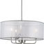 Riley Brushed Nickel 21" Drum Pendant with Organza Shade