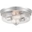 Blakely Polished Nickel Glass 2-Light Flush Mount Ceiling Fixture