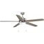 Whirl 60" Antique Nickel Ceiling Fan with LED Light and Remote