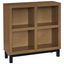 Transitional Camel Brown Library Accent Bookcase with Doors