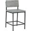 Transitional Gray Pine and Metal Bar Stool, 42" Height