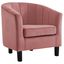 Dusty Rose Velvet Barrel Armchair with Black Legs