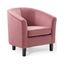 Dusty Rose Velvet Barrel Accent Chair with Wood Legs