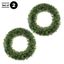 Set of 2 Green Artificial Boxwood Wreaths for All Seasons