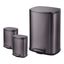 Black Stainless Steel Commercial Step Trash Can Set with Soft Close Lid