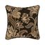 Montecito Black and Beige Floral Square Throw Pillow