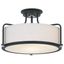 Earth Black Drum Semi-Flush Mount Ceiling Light