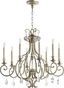 Ansley Transitional 8-Light Aged Silver Leaf Chandelier, 29W x 26.5H