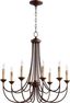 Brooks 30" Bronze 8-Light Candle Chandelier