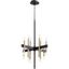 Luxe Noir 16-Light Aged Brass Chandelier for Modern Elegance