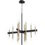 Luxe 20-Light Textured Black and Aged Brass Chandelier