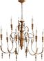Salento Elegance 9-Light French Umber Chandelier with Candlestick Lights
