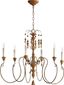 French Umber 6-Light Candelabra Chandelier