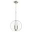 Satin Nickel 12" Globe Pendant with Clear Glass Bowl