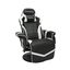 White and Black Racing Style Gaming Recliner with Footrest